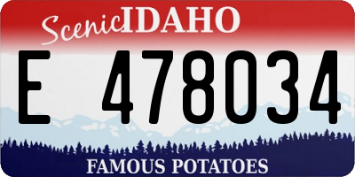 ID license plate E478034