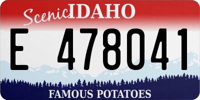 ID license plate E478041