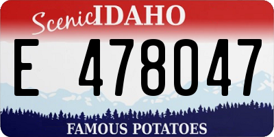 ID license plate E478047