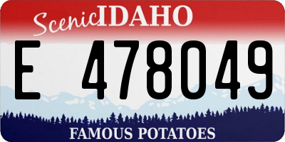 ID license plate E478049