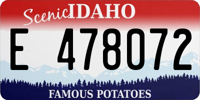 ID license plate E478072