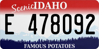 ID license plate E478092