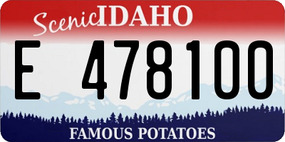 ID license plate E478100
