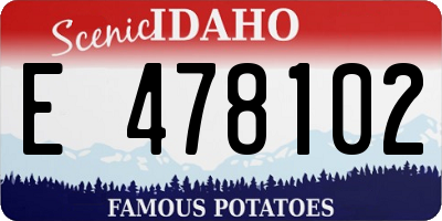 ID license plate E478102