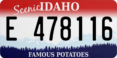 ID license plate E478116