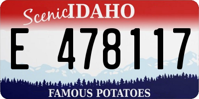 ID license plate E478117