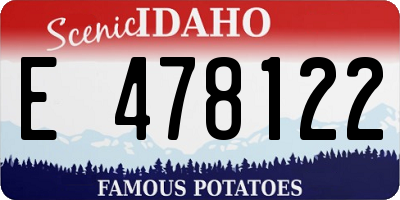 ID license plate E478122