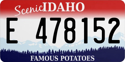 ID license plate E478152
