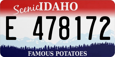 ID license plate E478172