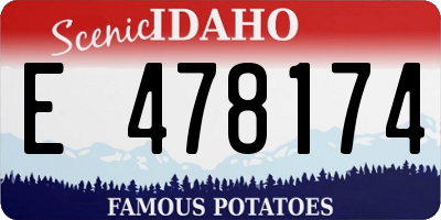 ID license plate E478174