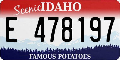 ID license plate E478197