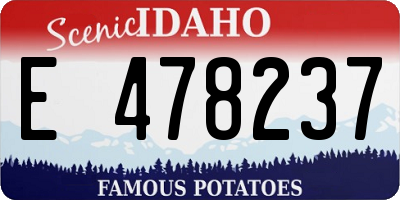 ID license plate E478237
