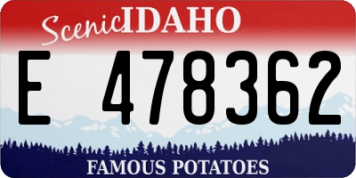 ID license plate E478362