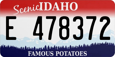 ID license plate E478372