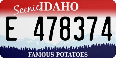 ID license plate E478374