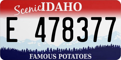 ID license plate E478377