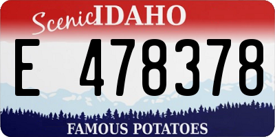 ID license plate E478378