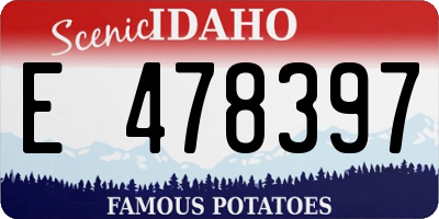ID license plate E478397