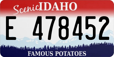 ID license plate E478452