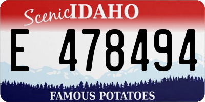 ID license plate E478494