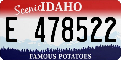 ID license plate E478522