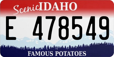 ID license plate E478549