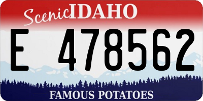 ID license plate E478562
