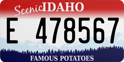 ID license plate E478567