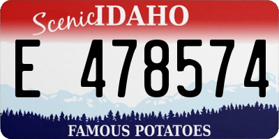 ID license plate E478574