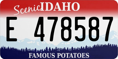 ID license plate E478587