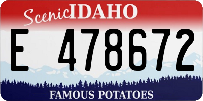 ID license plate E478672