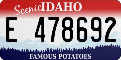 ID license plate E478692