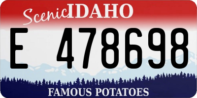 ID license plate E478698