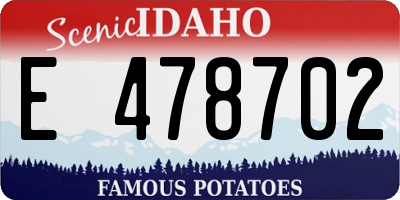 ID license plate E478702