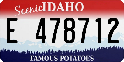 ID license plate E478712