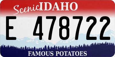 ID license plate E478722
