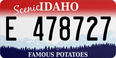 ID license plate E478727