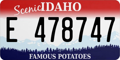 ID license plate E478747