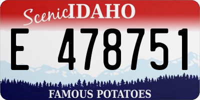 ID license plate E478751