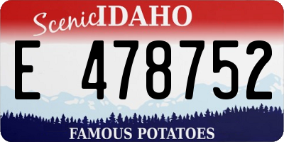 ID license plate E478752