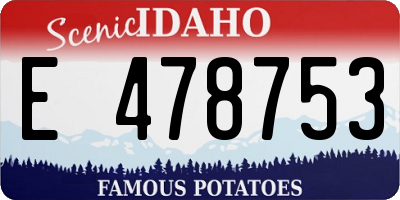 ID license plate E478753