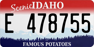 ID license plate E478755