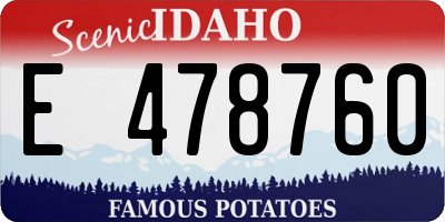 ID license plate E478760