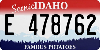 ID license plate E478762