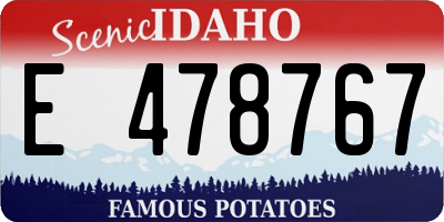 ID license plate E478767