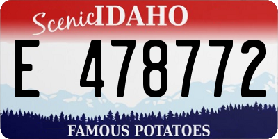 ID license plate E478772