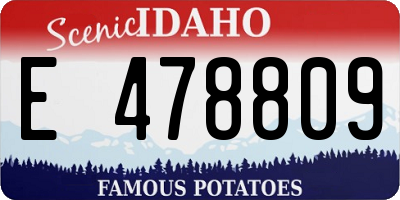 ID license plate E478809