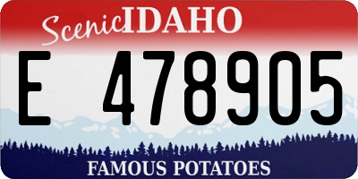 ID license plate E478905