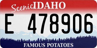 ID license plate E478906