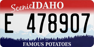 ID license plate E478907